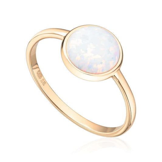 Ring med Opal 14K gult gull Artikkelnr: 57590