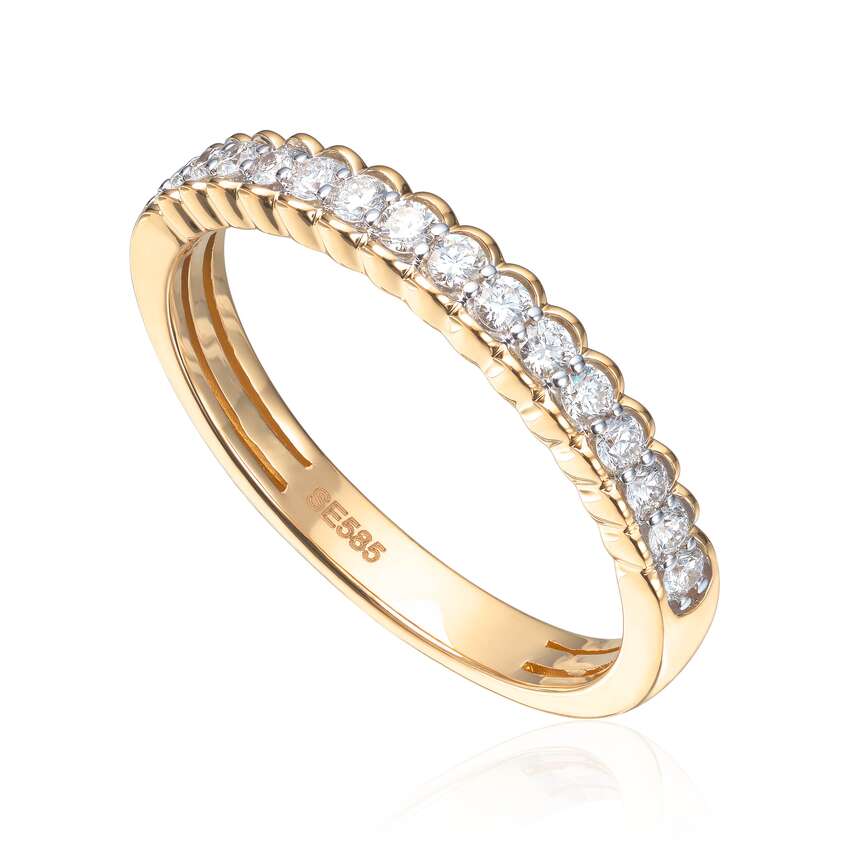 Ring diamanter 0,25ct WSI i gult gull Artikkelnr: 57591