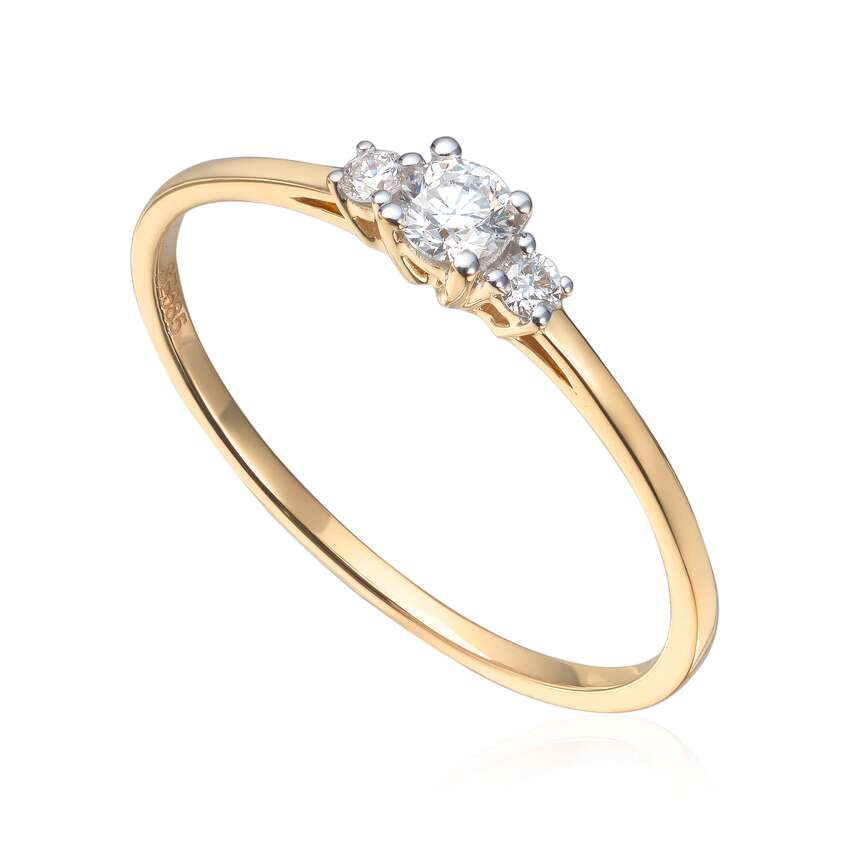 Ring diamanter 0,15ct WSI i gult gull Artikkelnr: 57593