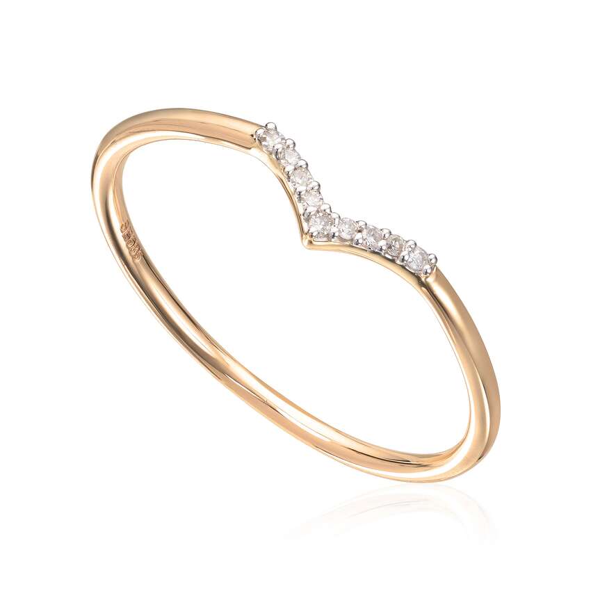 Ring i 14K gult gull med 0,07ct WSI diamant Artikkelnr: 57596
