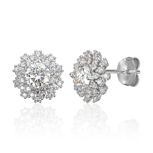 Ørepynt Rosett Moissanite i sølv