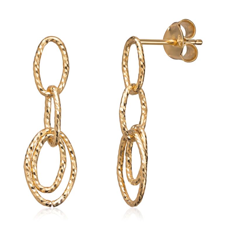 Ørepynt Drop i forgylt sølv