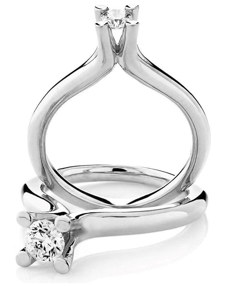 Visholm Design ring i 585 hvitt gull med diamant 0,5 ct