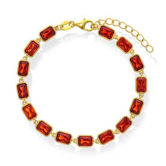 Armbånd i sølv med dyp orange zirkonia 710260