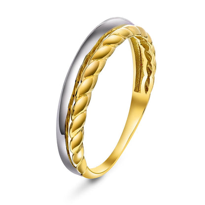 Ring i gult gull med rhodium, bicolor, bilde 1 av 4