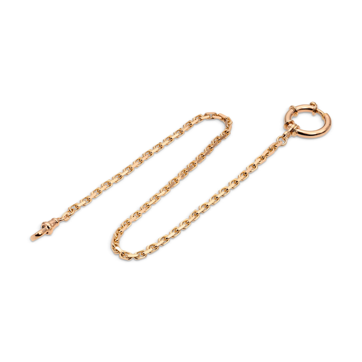 Halskjede i 585 gult gull, anker 3 mm, 33 cm
