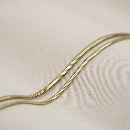 Slange armbånd i forgylt sølv 2 rader, 5,5 mm, bilde 3 av 4