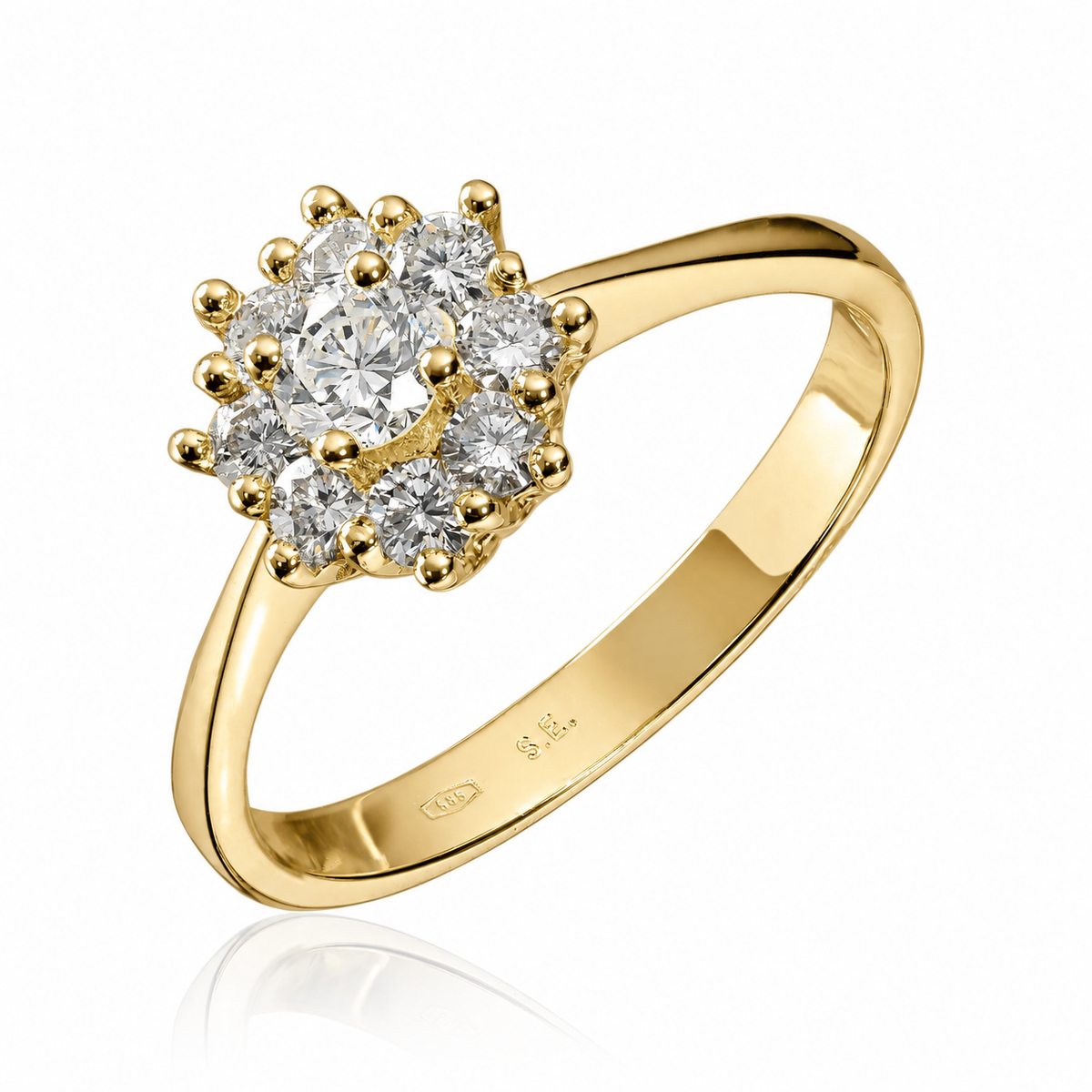 Ring Lilje i 585 gull med diamant 0,6 ct, 2,6 mm, bilde 2 av 2