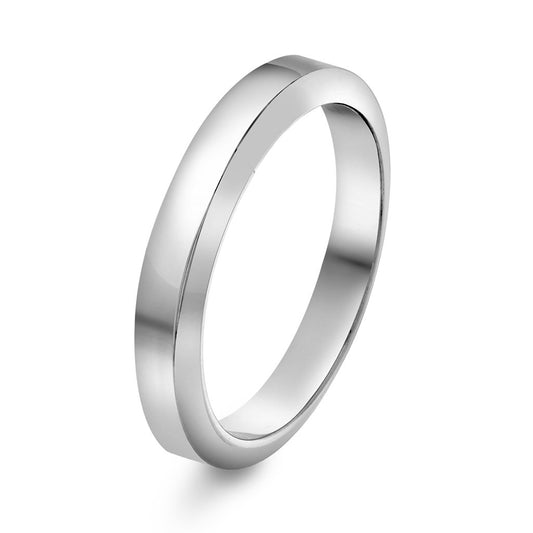 Sigma ring i 14 karat hvitt gull, allianse uten stein 3,5 mm
