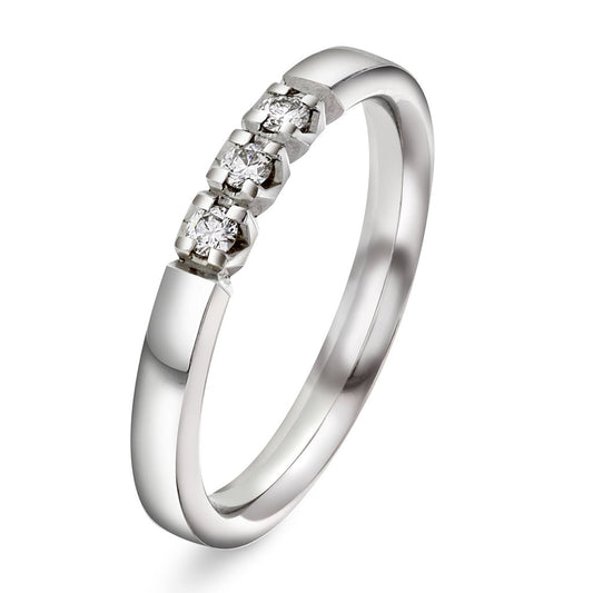 Beta ring i 14 karat hvitt gull med diamant 0,09 ct 3 mm, bilde 1 av 3