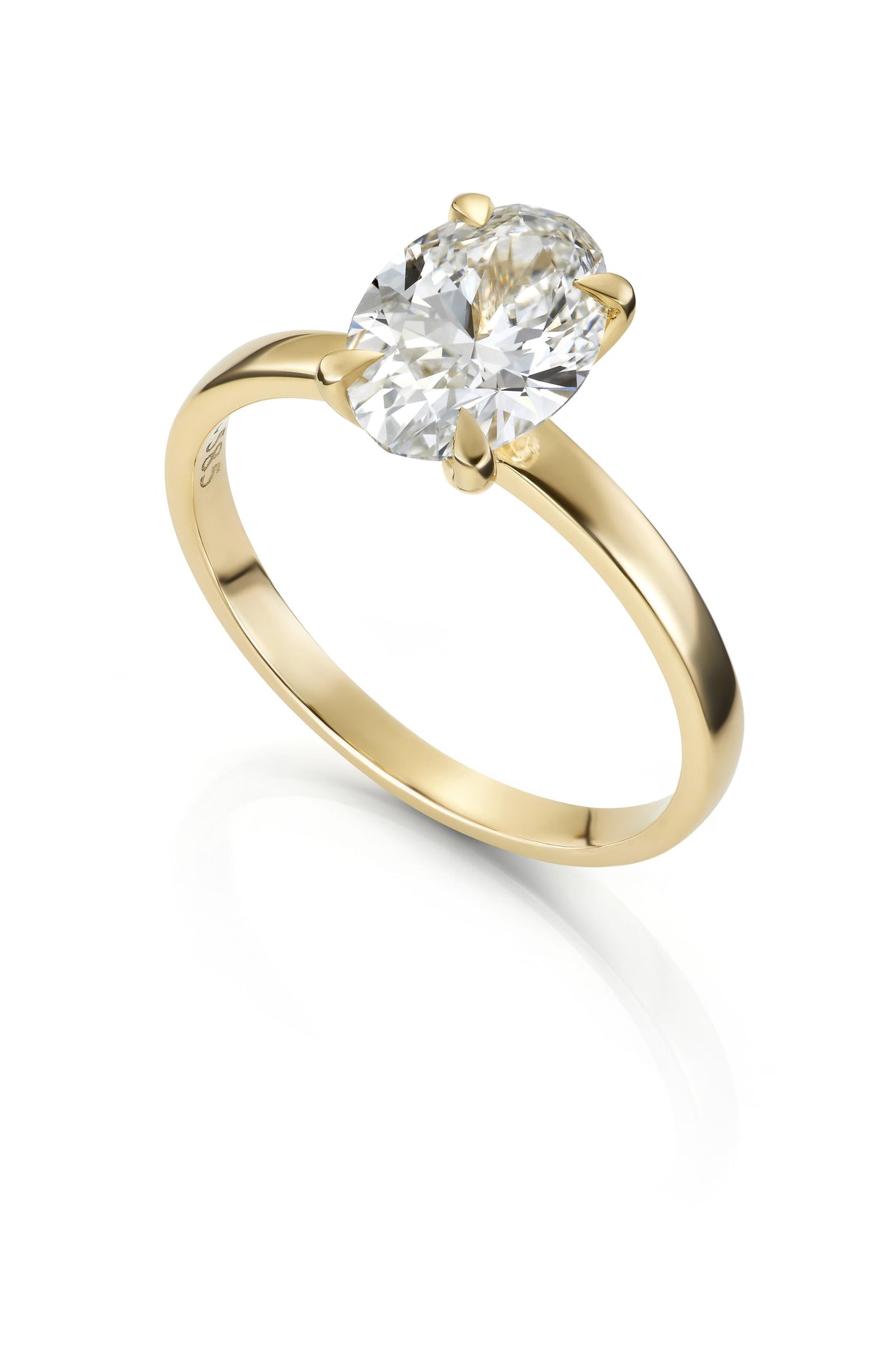 Svolder ring i 585 gult gull med oval labdiamant 2,00 ct