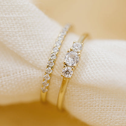 Ring i 925 sølv med zirkonia, 2-i-1, bredde 5 mm, bilde 3 av 6