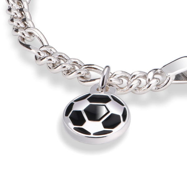 Armbånd i 925 sølv med glassemalje, fotball, bilde 7 av 8