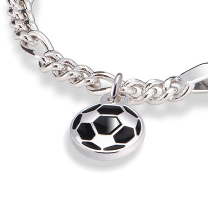 Armbånd i 925 sølv med glassemalje, fotball, bilde 7 av 8