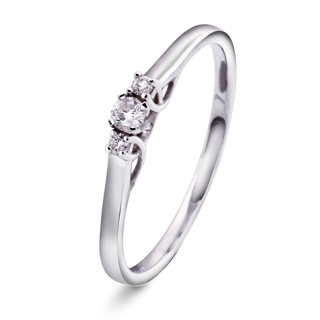 Emma ring i 14 karat hvitt gull med diamanter 2,6 mm, bilde 1 av 4