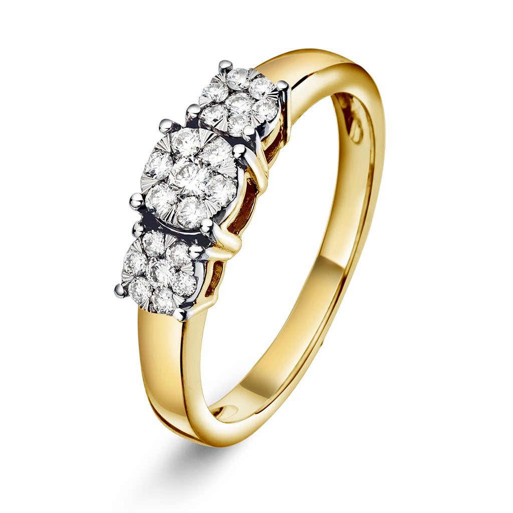 Ring i gult gull med diamant 5 mm bred, bilde 1 av 4