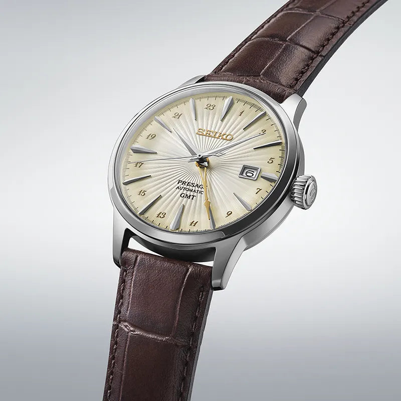Seiko Presage SSK041 Herreklokke i Stål - Automatisk GMT