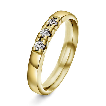 Beta ring i 14 karat gult gull med diamant 0,21 ct, bilde 1 av 3
