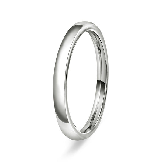 Ring i 14 karat hvitt gull, hvelvet/buet, polert, bilde 1 av 6
