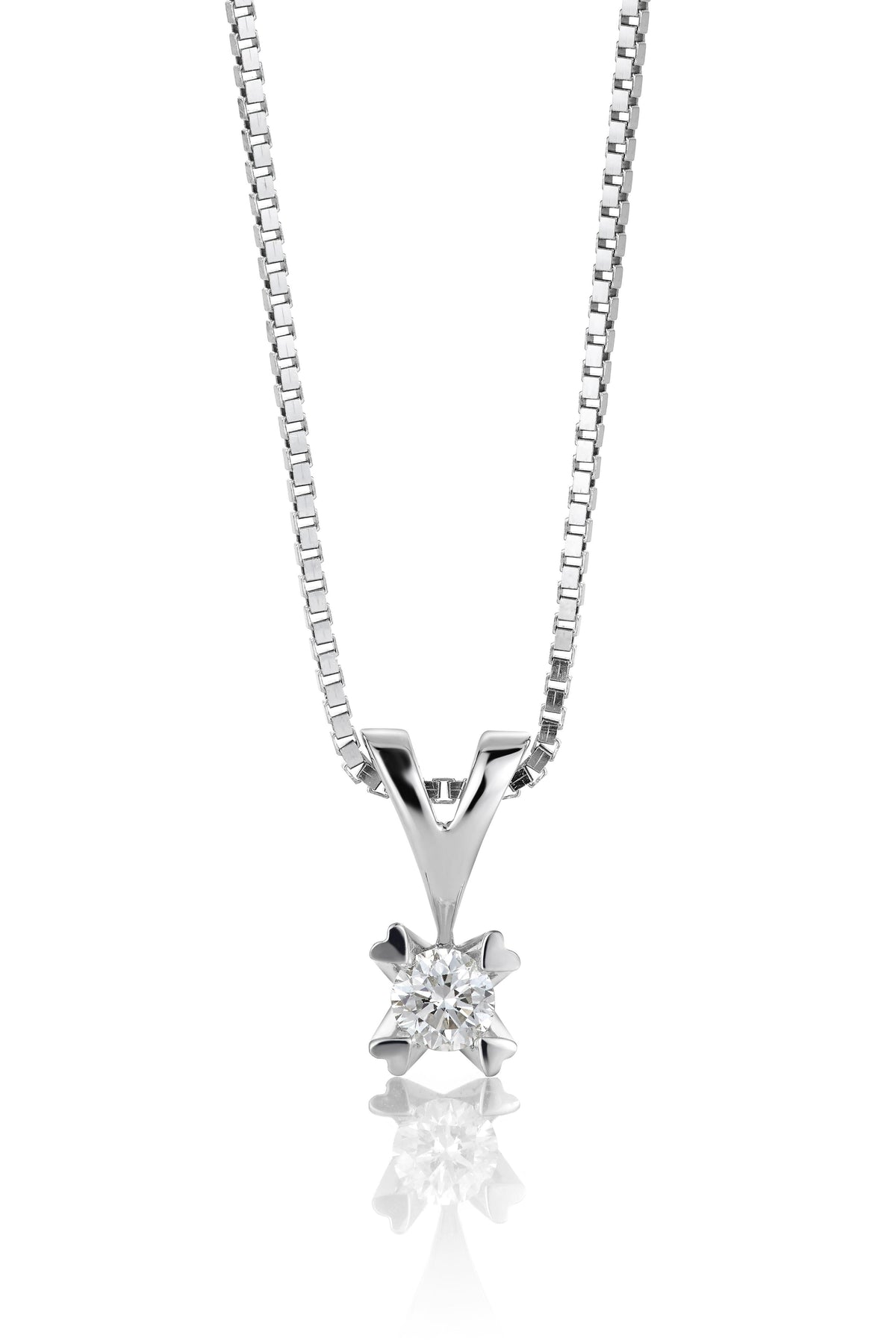Svolder anheng Ingrid i 585 gull med diamant 0,20 ct VS, bilde 1 av 2