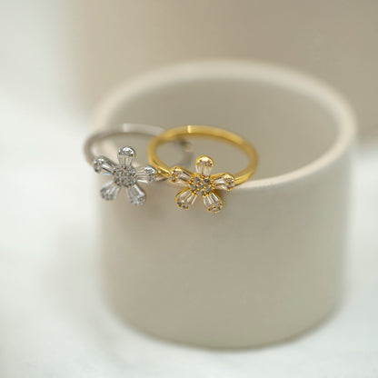 Dina ring i forgylt sølv med zirkonia, 11 mm, bilde 4 av 4