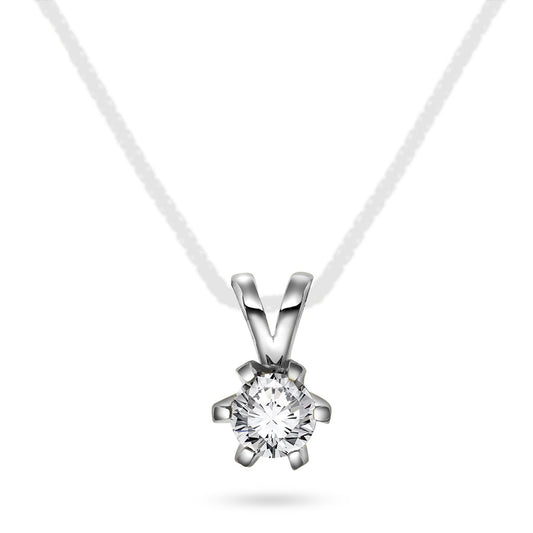 Vida anheng i 585 hvitt gull med diamant 0,30 ct, bilde 1 av 3
