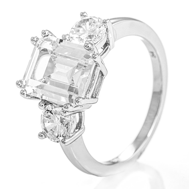 Meghan ring i rhodinert 925 sølv med zirkonia 11 mm