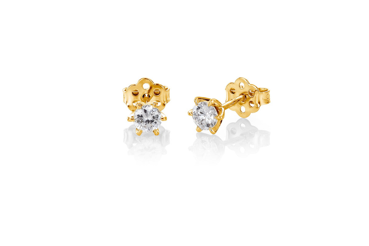 Svolder øredobber i 585 gull med diamant, Maud 0,4 ct, bilde 1 av 3