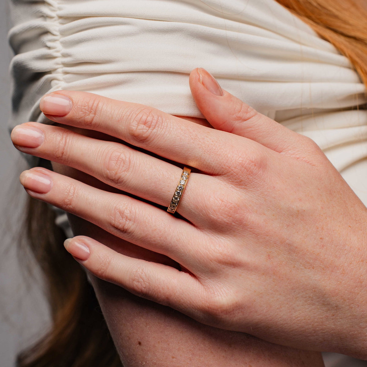 Radiant ring i gull med lab-grown diamant 0,54 ct