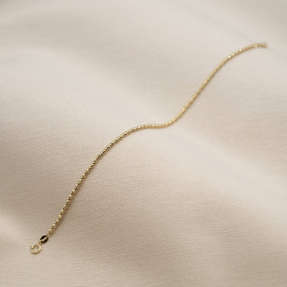 Armbånd i 585 gult gull med gullkuler 1,5 mm, bilde 4 av 4