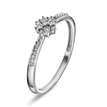 Ring i 14 karat hvitt gull med diamant 0,07 ct WP, bilde 1 av 3