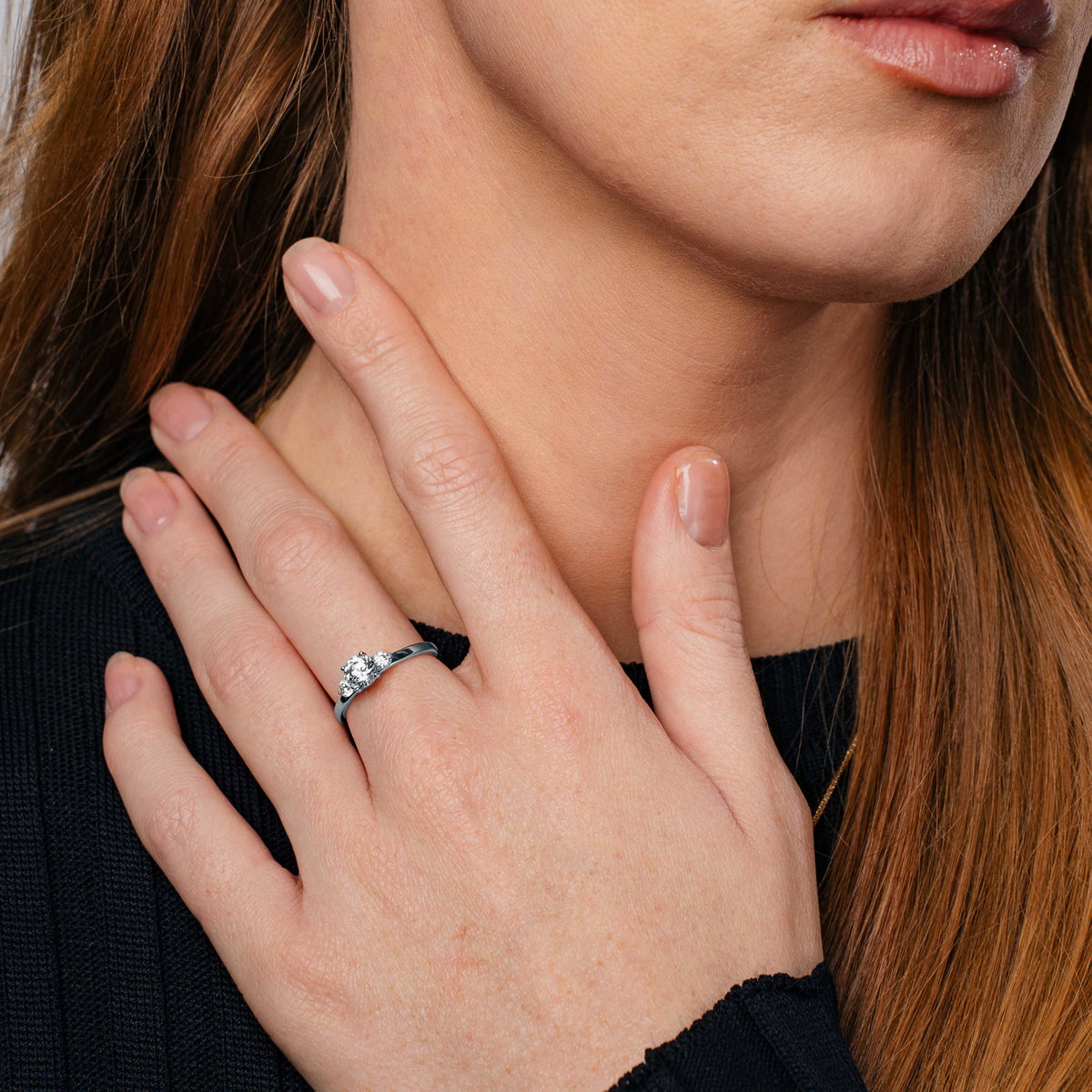 Gems ring i 14 karat hvitt gull med LAB-diamant 0,95 ct, bilde 2 av 6