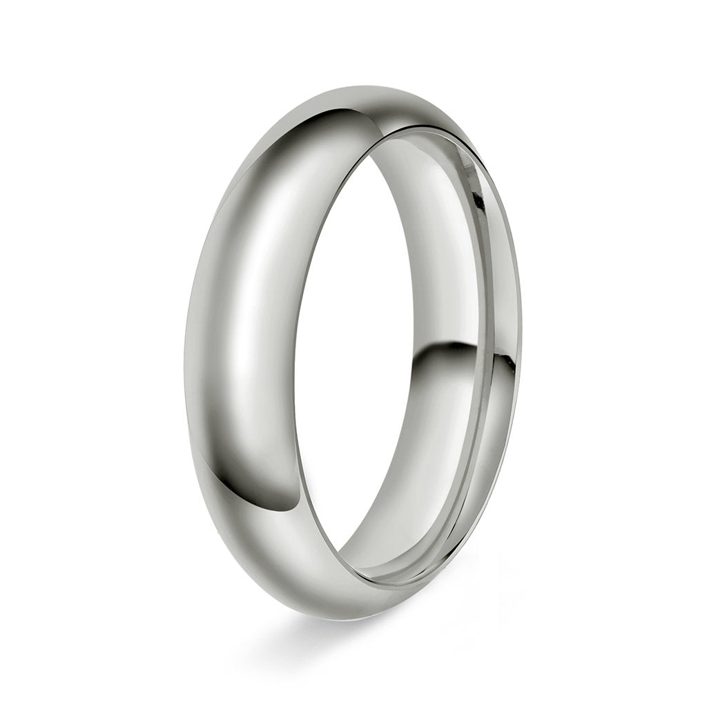 Ring i 14 karat hvitt gull, innvendig halvrund/buet, bilde 4 av 6