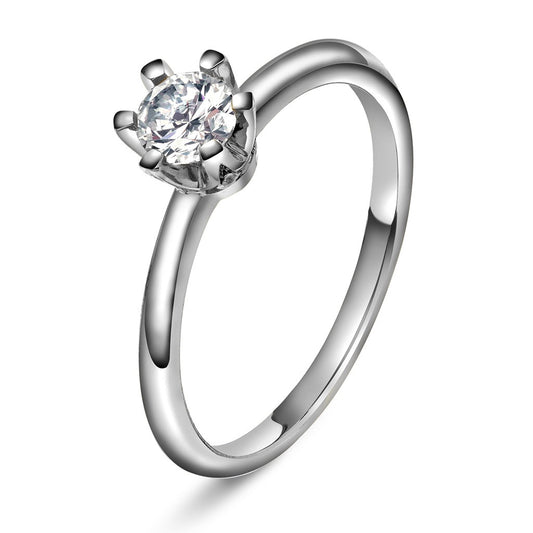 Vida enstens ring i 585 hvitt gull med diamant 0,50 ct, bilde 1 av 3