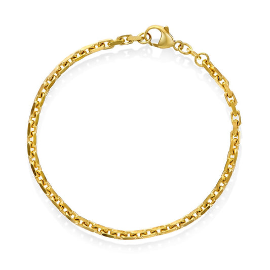 Anker armbånd i messing 3 mm, 20 cm