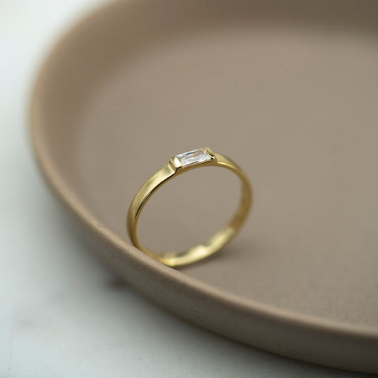 Verona ring i forgylt 925 sølv med zirkonia, 3 mm, bilde 2 av 4