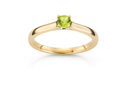 Svolder ring Daisy i 585 gull med diamant og peridot, bilde 2 av 2