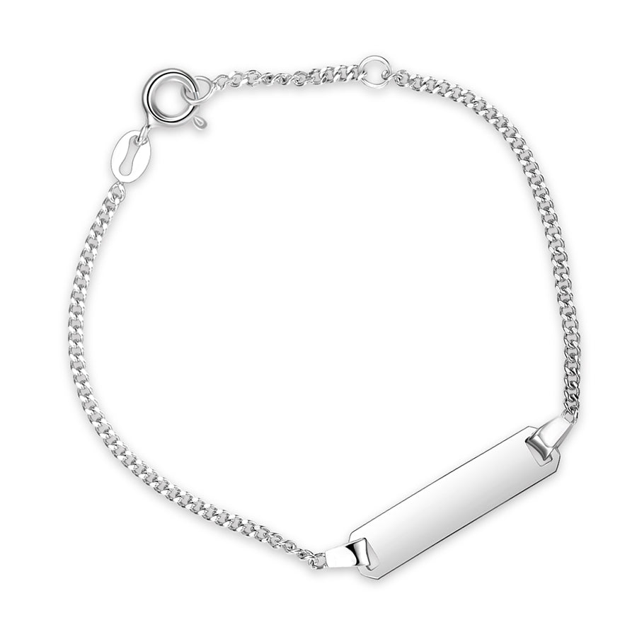 Armbånd i rhodinert 925 sølv med ID-plate, 15 cm, bilde 1 av 2