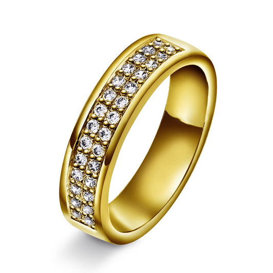Forever giftering i 585 gull med diamant 0,28 ct, innvendig buet, bilde 1 av 2