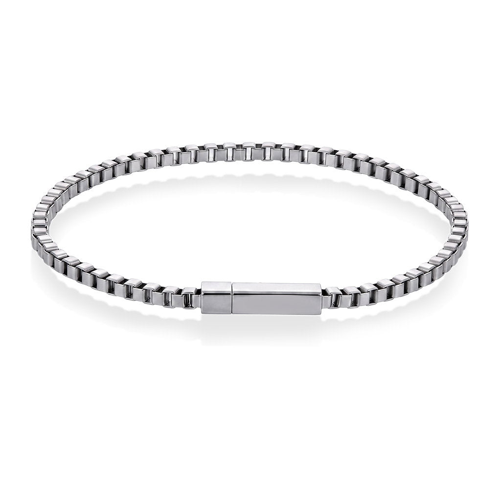 Armbånd i børstet stål 4,5 mm, 22 cm, bilde 1 av 5