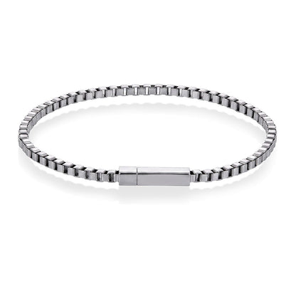 Armbånd i børstet stål 4,5 mm, 22 cm, bilde 1 av 5