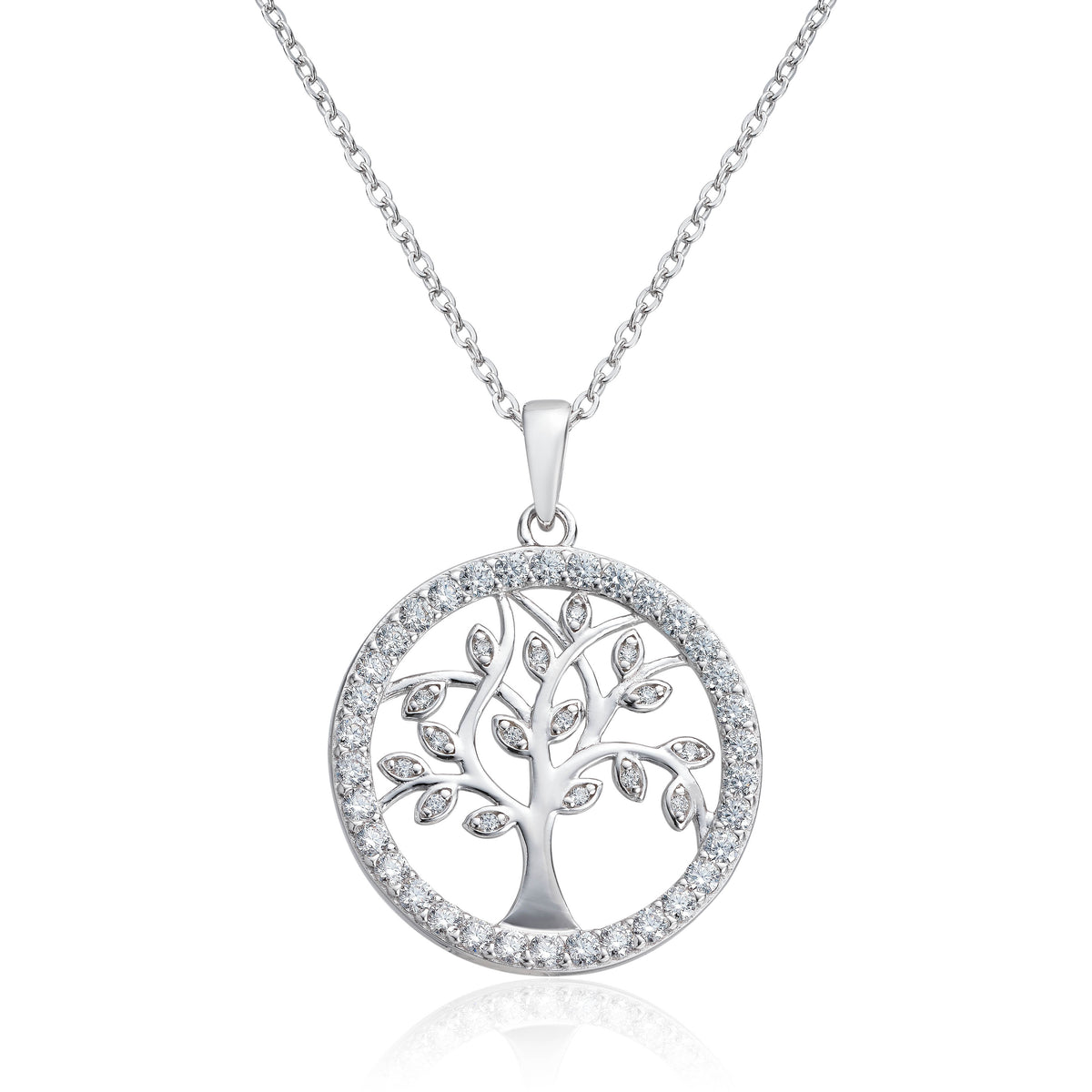 Anheng i 925 sølv med moissanite, Livets tre