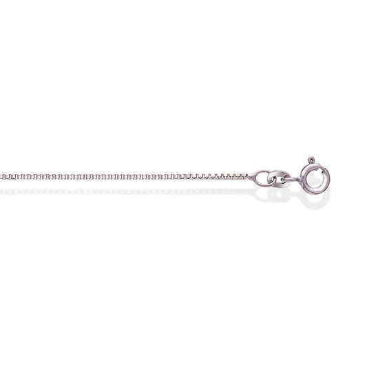 Veneziansk halskjede i 585 hvitt gull 1 mm, 42 cm