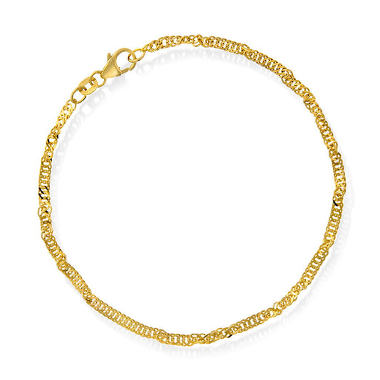 Singapore armbånd i 14 karat gult gull 2,4 mm, 18 cm