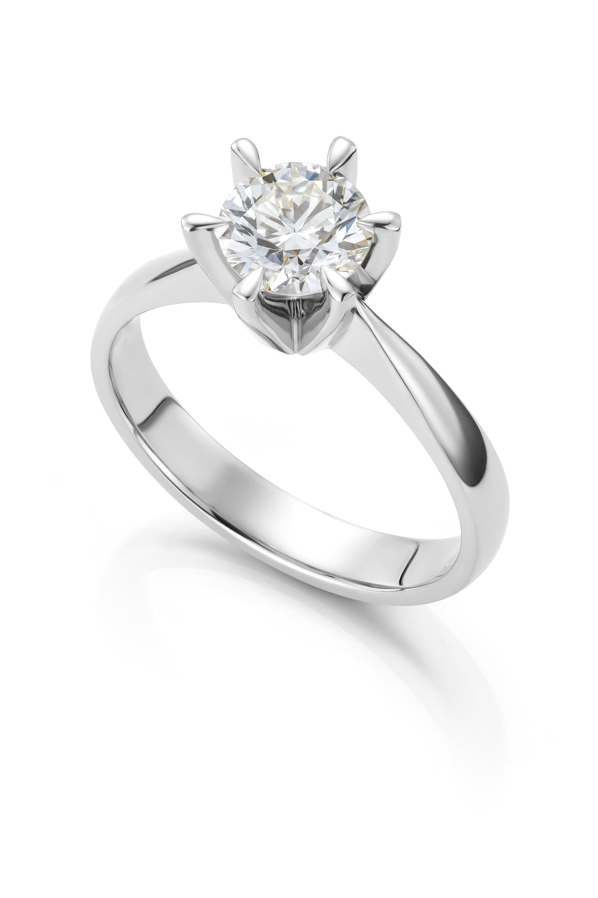Svolder ring i 585 hvitt gull med diamant 0,8 ct SI