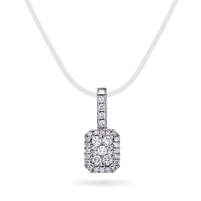 Anheng i hvitt gull med diamanter 0,18 ct, firkantet, bilde 1 av 4