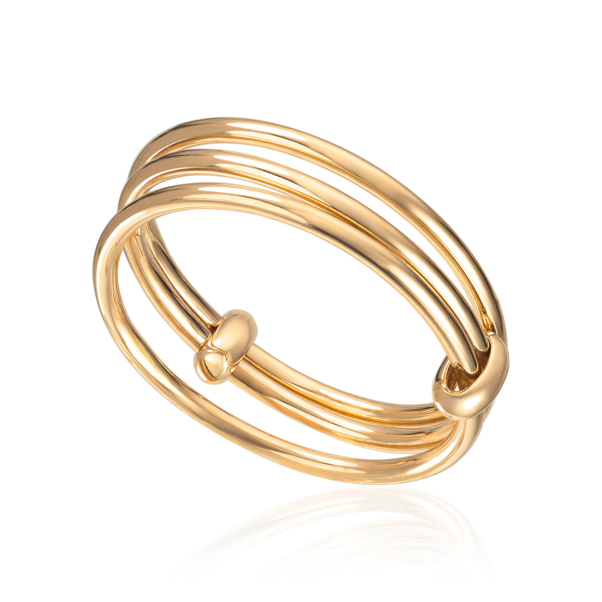 Ring 3-delt i 585 gult gull 3,8 mm