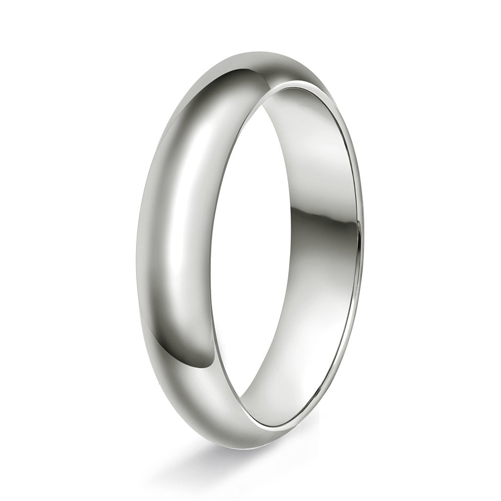 Ring i 14 karat hvitt gull, innvendig halvrund/flat, bilde 4 av 6