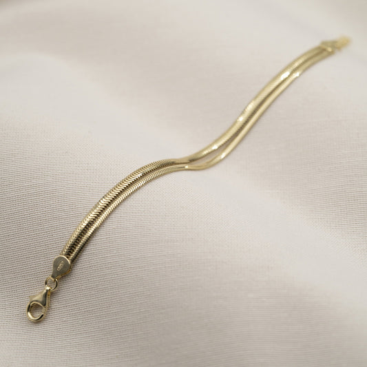 Slange armbånd i forgylt sølv 2 rader, 5,5 mm, bilde 2 av 4