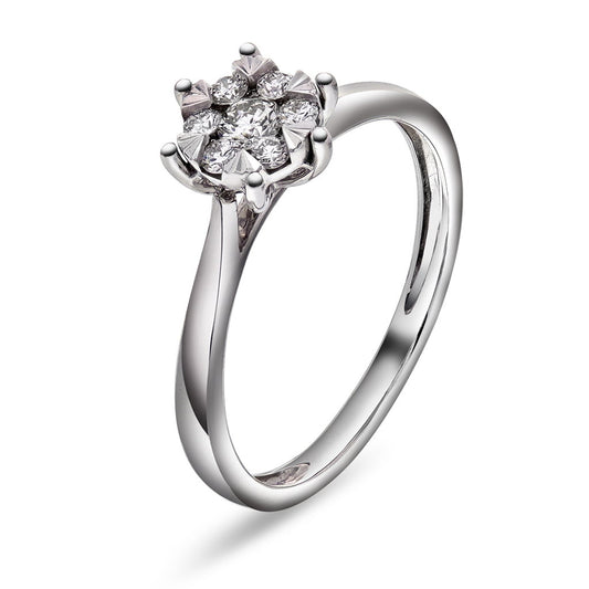 Illusjon ring i hvitt gull med diamant 0,25 ct, bilde 1 av 4